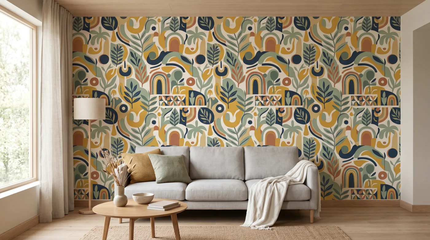 Papel pintado aplicado: murales de casa