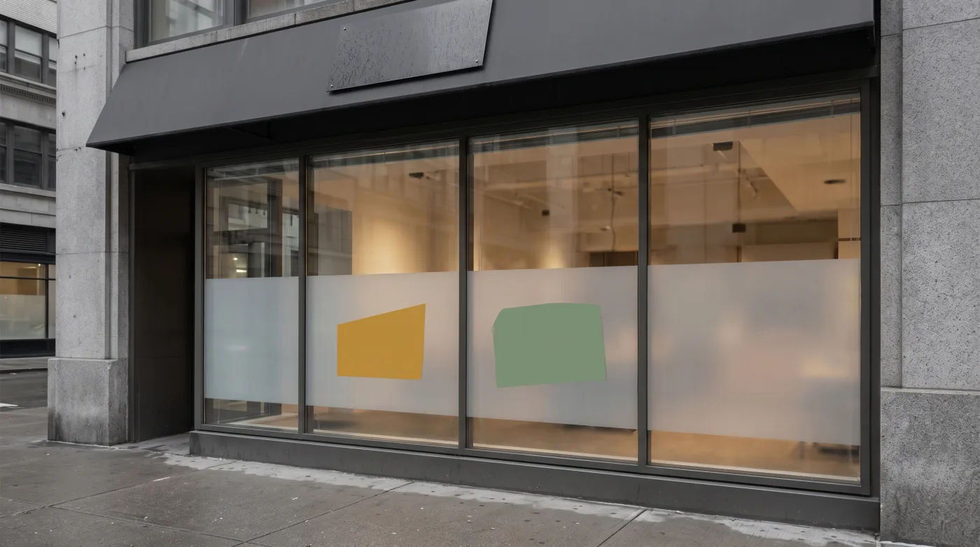 Vinilo al ácido aplicado: escaparates a pie de calle